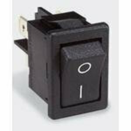 ARCOELECTRIC Rocker Switch, Dpst, Latched, Quick Connect Terminal, Curved Rocker Actuator, Panel Mount H8550VBCBB-551W